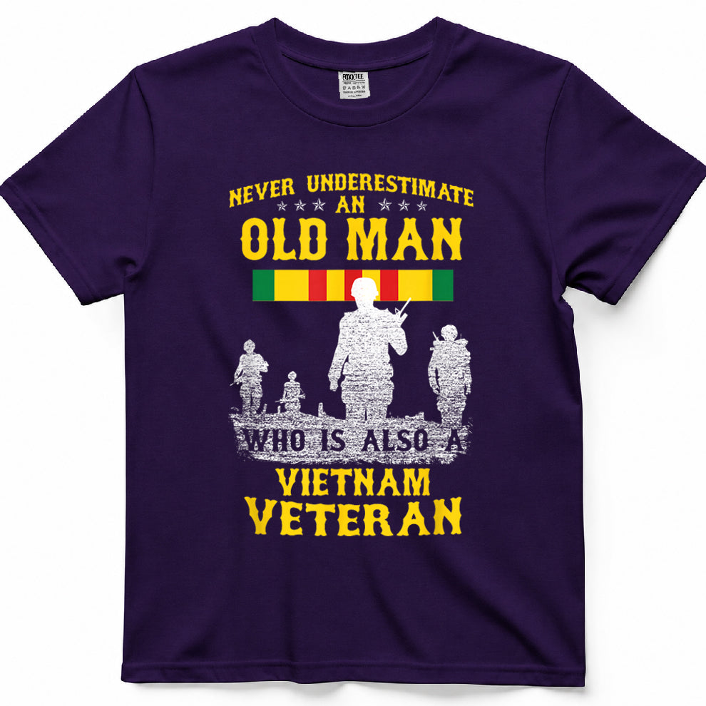 Never Underestimate An Old Man, Vietnam Veteran Tee – view 7