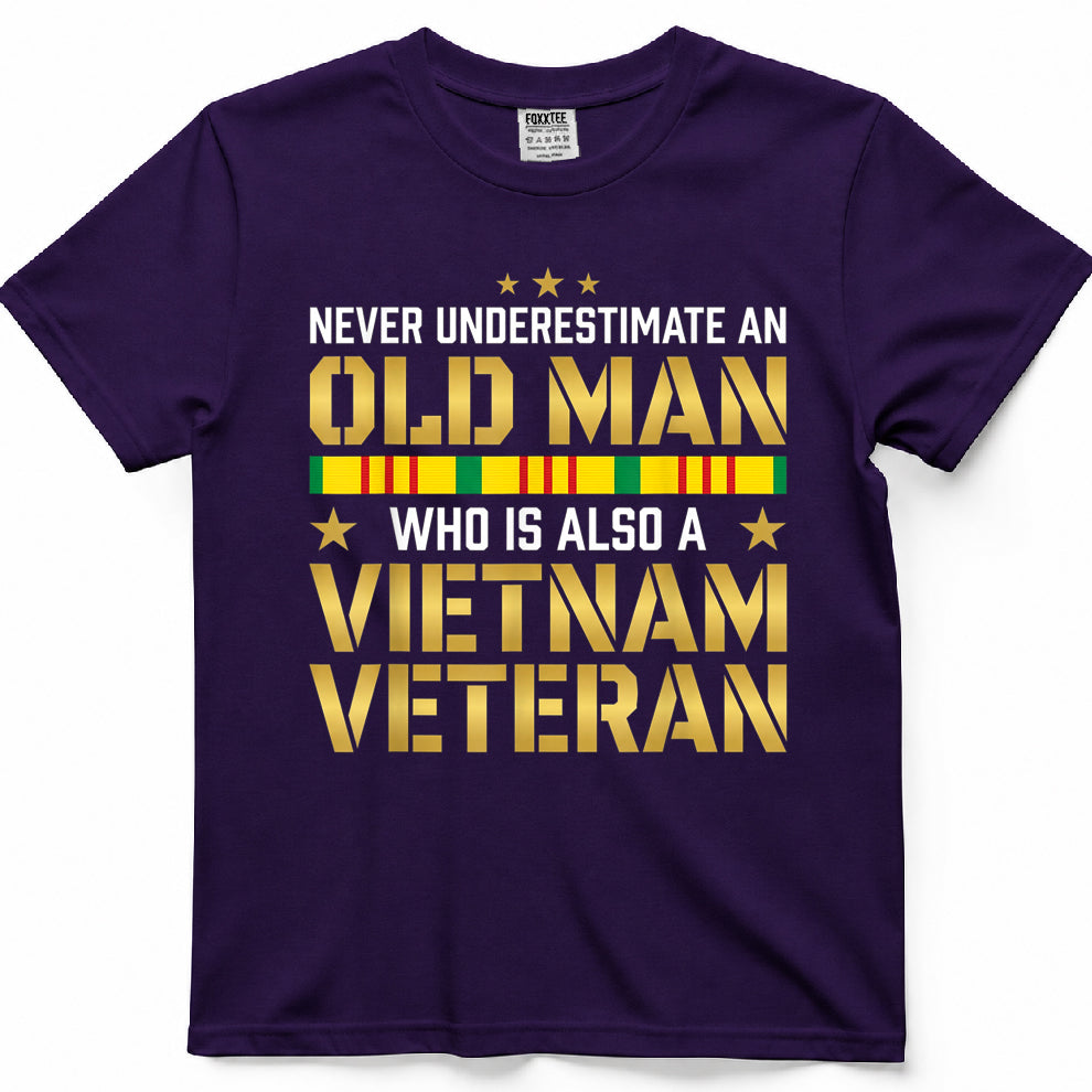 Never Underestimate An Old Man Vietnam Veteran Classic Tee – view 7
