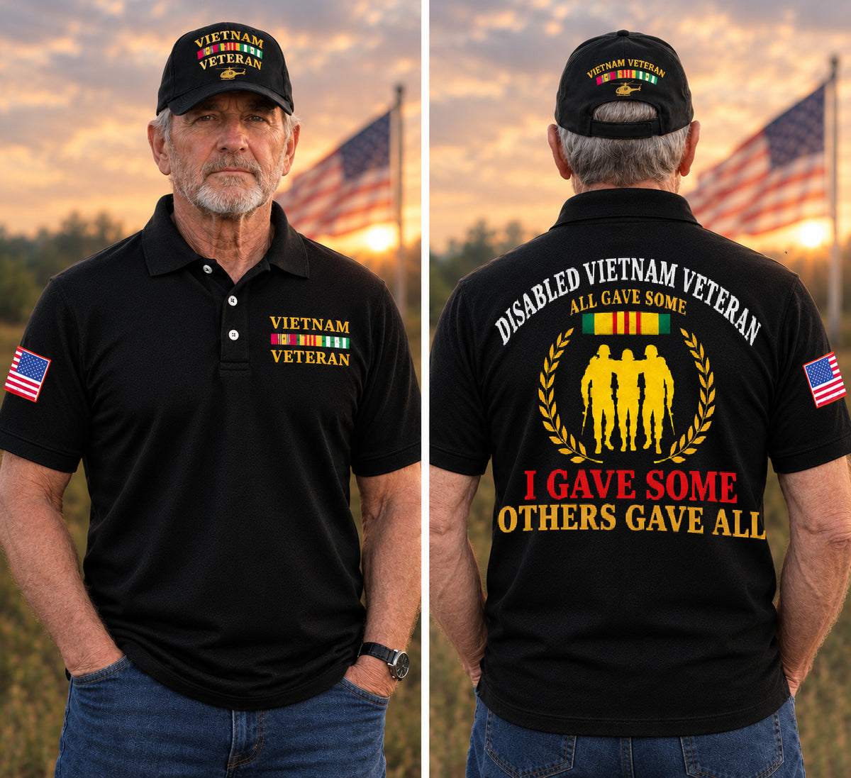 Disabled Vietnam Veteran I Gave Some Others Gave All Polo Shirt