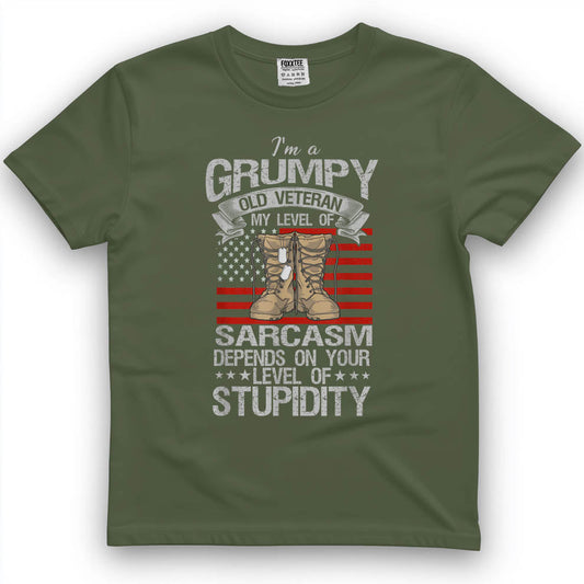 I'm A Grumpy Old Veteran Flag Grandpa Tee – view 2