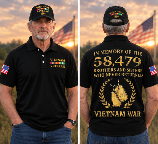 In Memory Of The 58,479 Brothers And Sisters Who Never Returned Polo Shirt