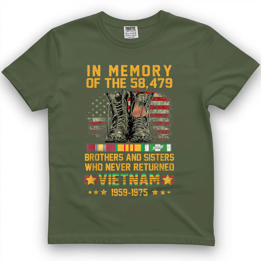 In Memory Of The 58,479 Brothers And Sisters Vietnam Tee – view 2