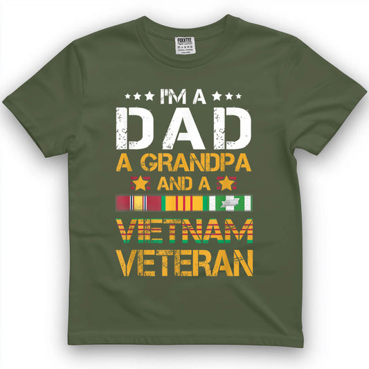 I'm A Dad, Grandpa & Army Vietnam Veteran Tee – view 2