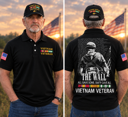 The Wall All Gave Some 58,479 Gave All Vietnam Veteran Polo Shirt