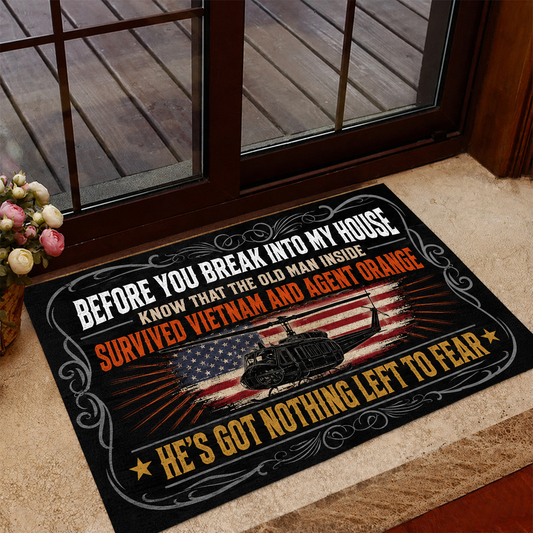 Before You Break Into My House Vietnam Veteran Doormat – view 2