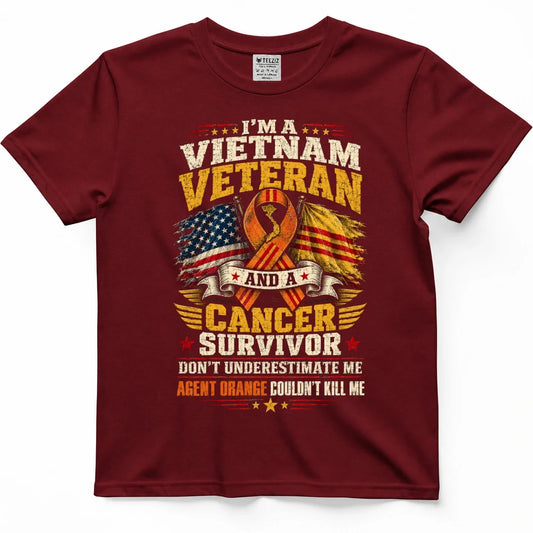 Vietnam Veteran & Cancer Survivor Agent Orange Tee – view 2