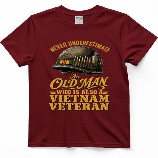 Never Underestimate An Old Man Who Is Also A Vietnam Veteran Tee – view 2