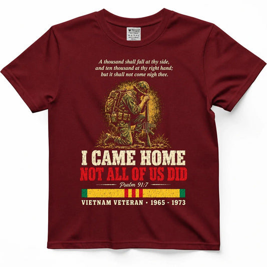 I Came Home, Not All Of Us Did – Psalm 91:7 Veteran Shirt – view 2