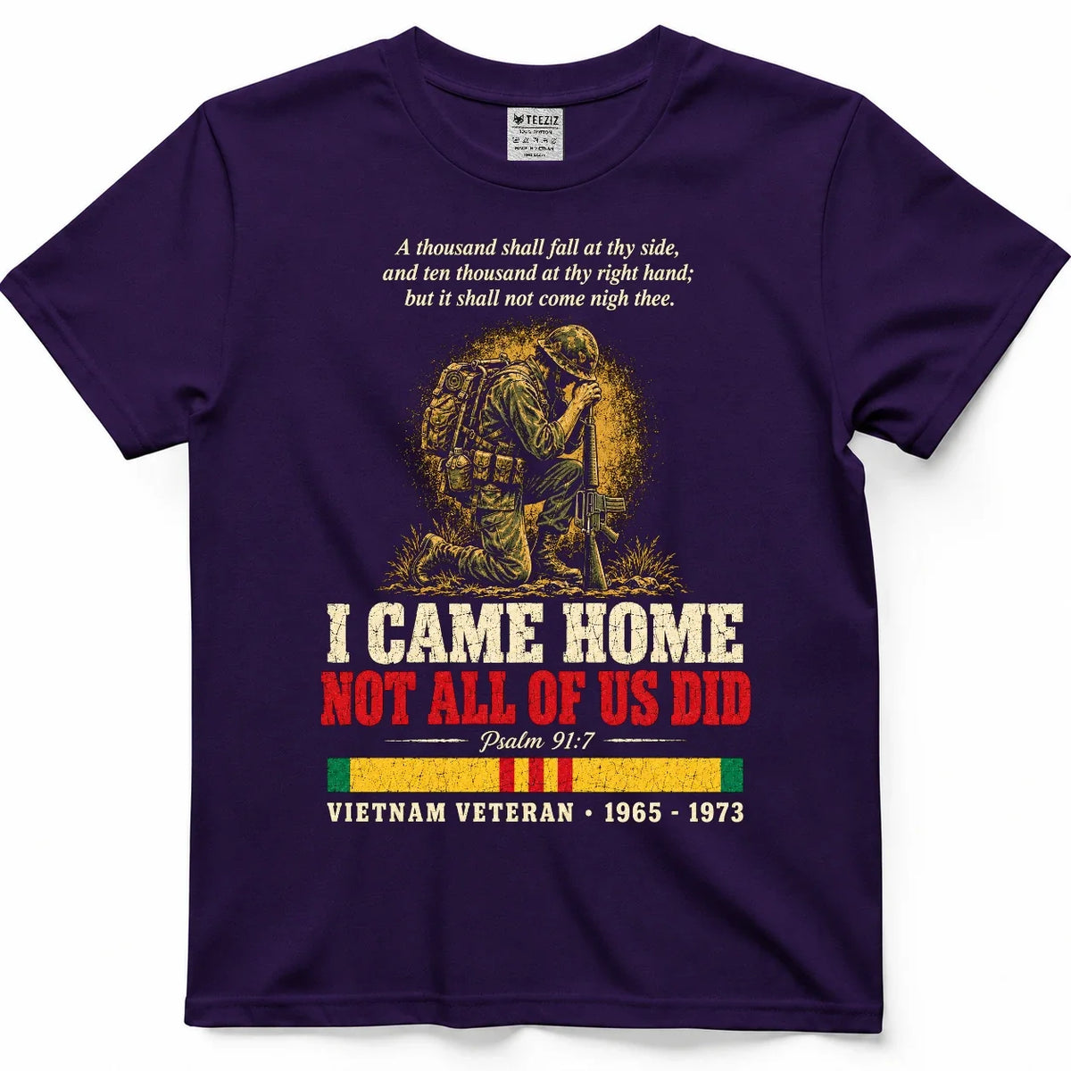 I Came Home, Not All Of Us Did – Psalm 91:7 Veteran Shirt – view 7