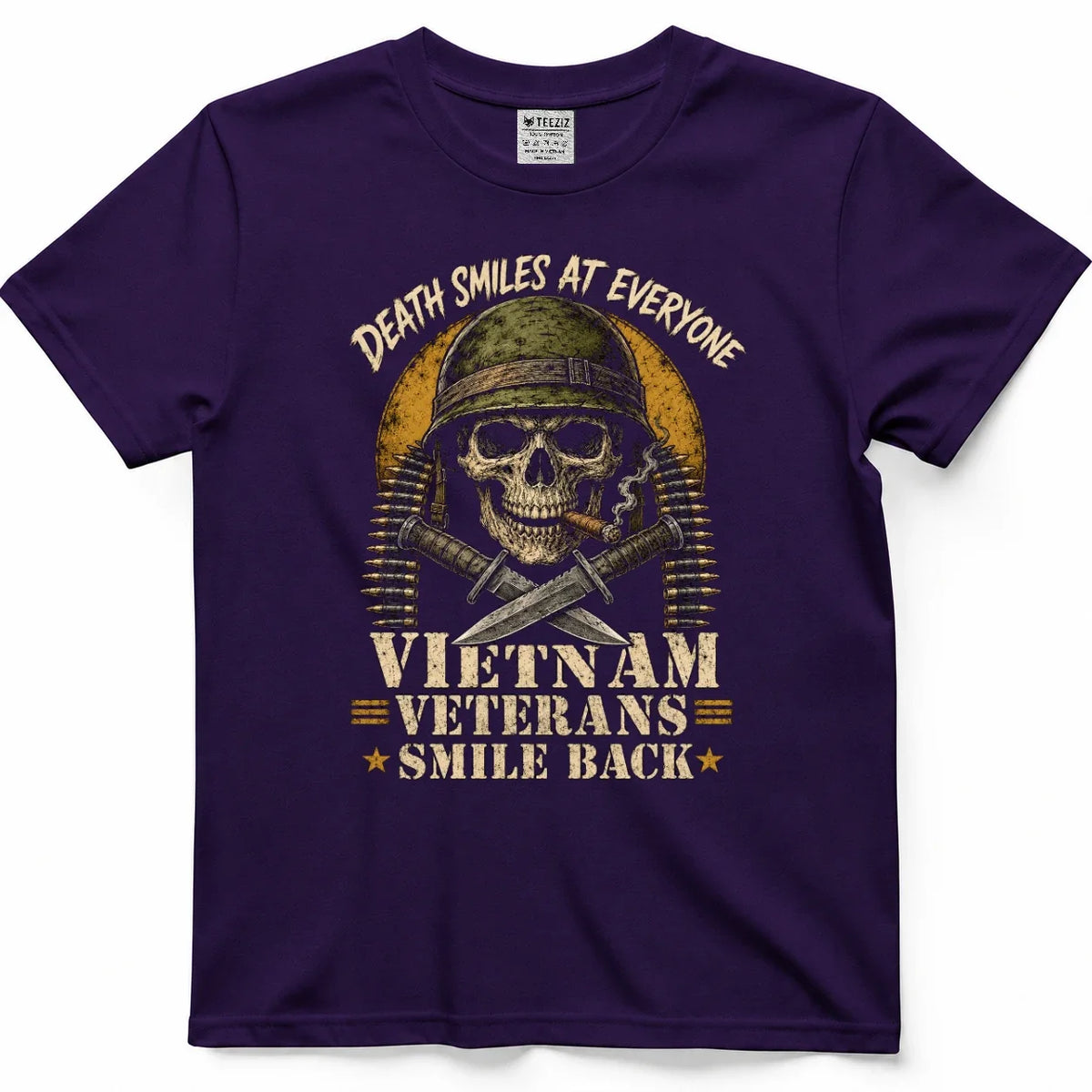 Death Smiles At Everyone, Vietnam Veterans Smile Back Tee – view 7