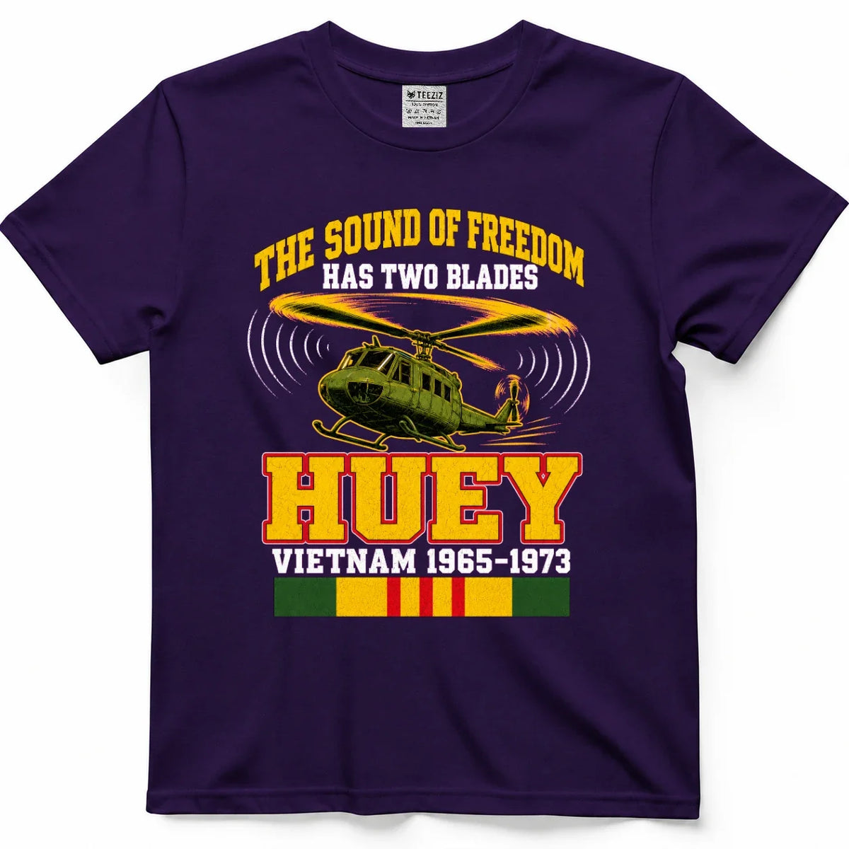 The Sound Of Freedom Has Two Blades Helicopter Veteran Tee – view 7