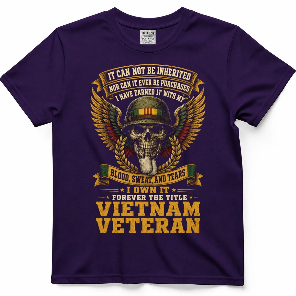 Earned With Blood, Sweat & Tears Vietnam Veteran Tee – view 7