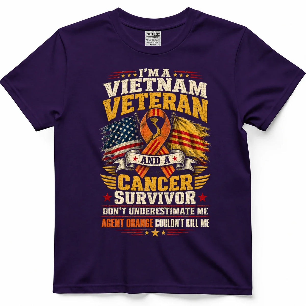 Vietnam Veteran & Cancer Survivor Agent Orange Tee – view 7
