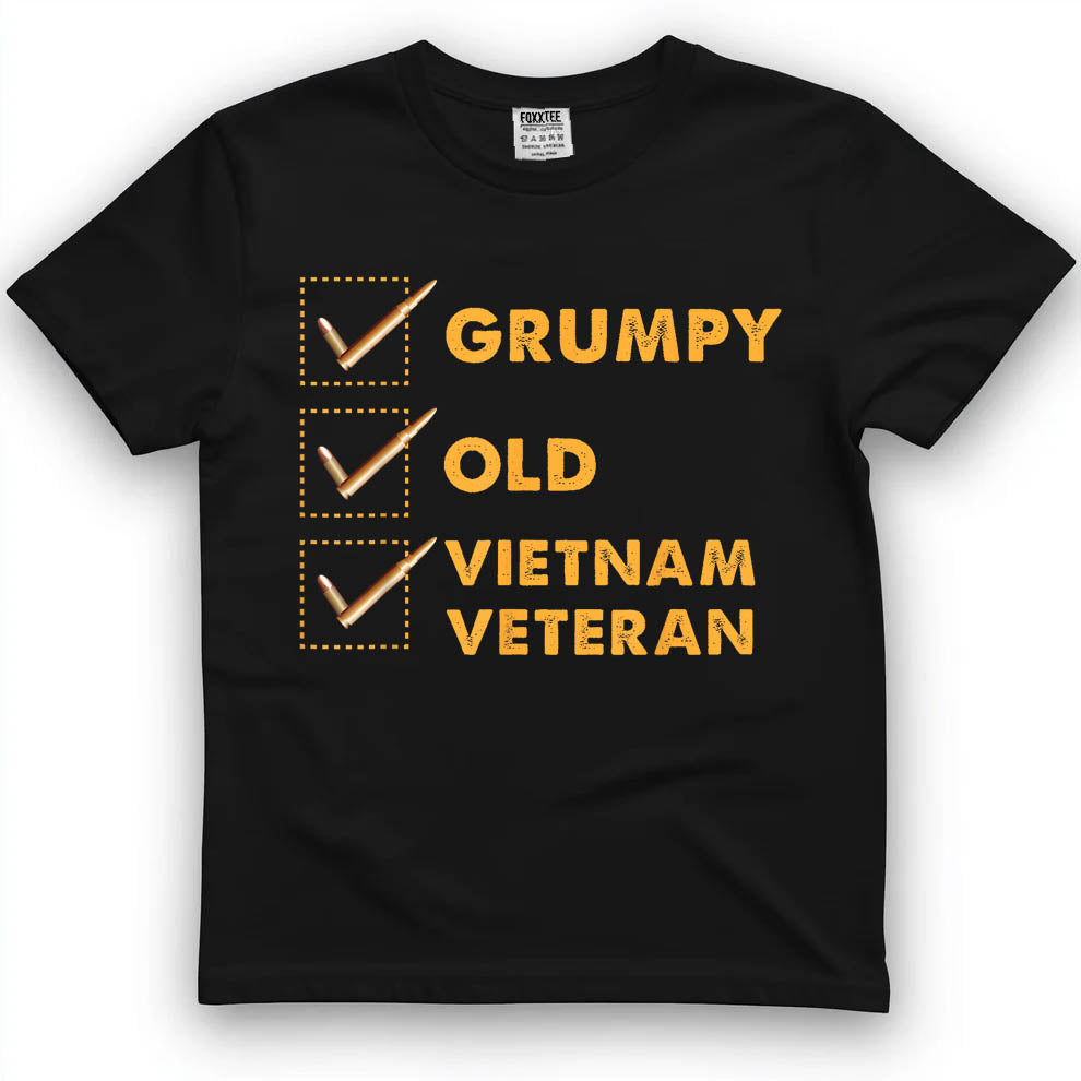 Grumpy Old Vietnam Veteran Funny Tee by OLDMANVET