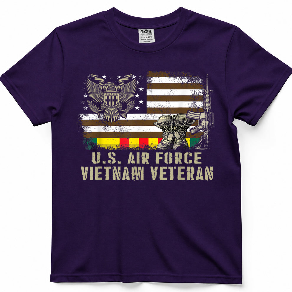 Vintage American Flag Proud Air Force Vietnam Veteran Tee – view 7