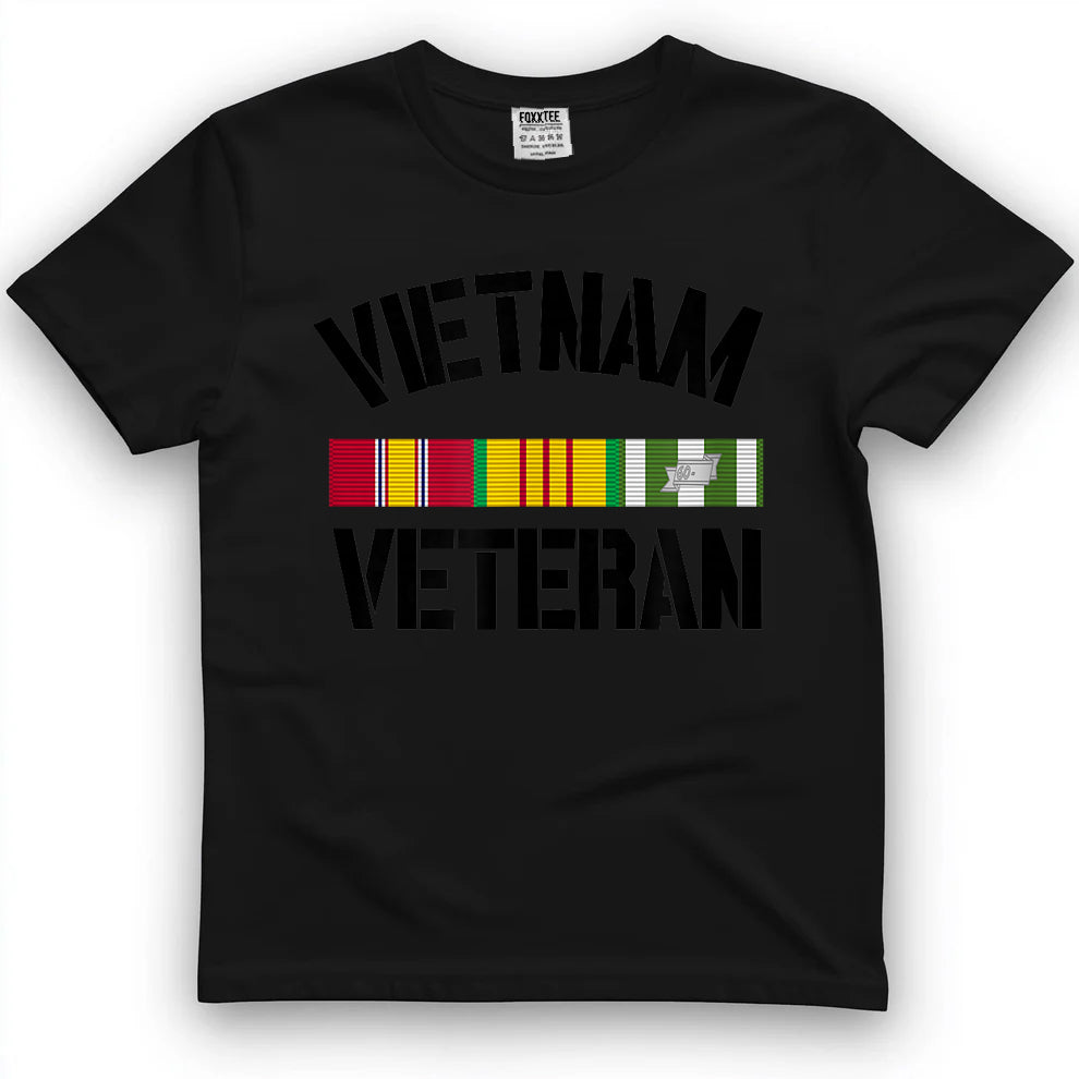 Vietnam Veteran Pride Service Ribbon Tee by OLDMANVET