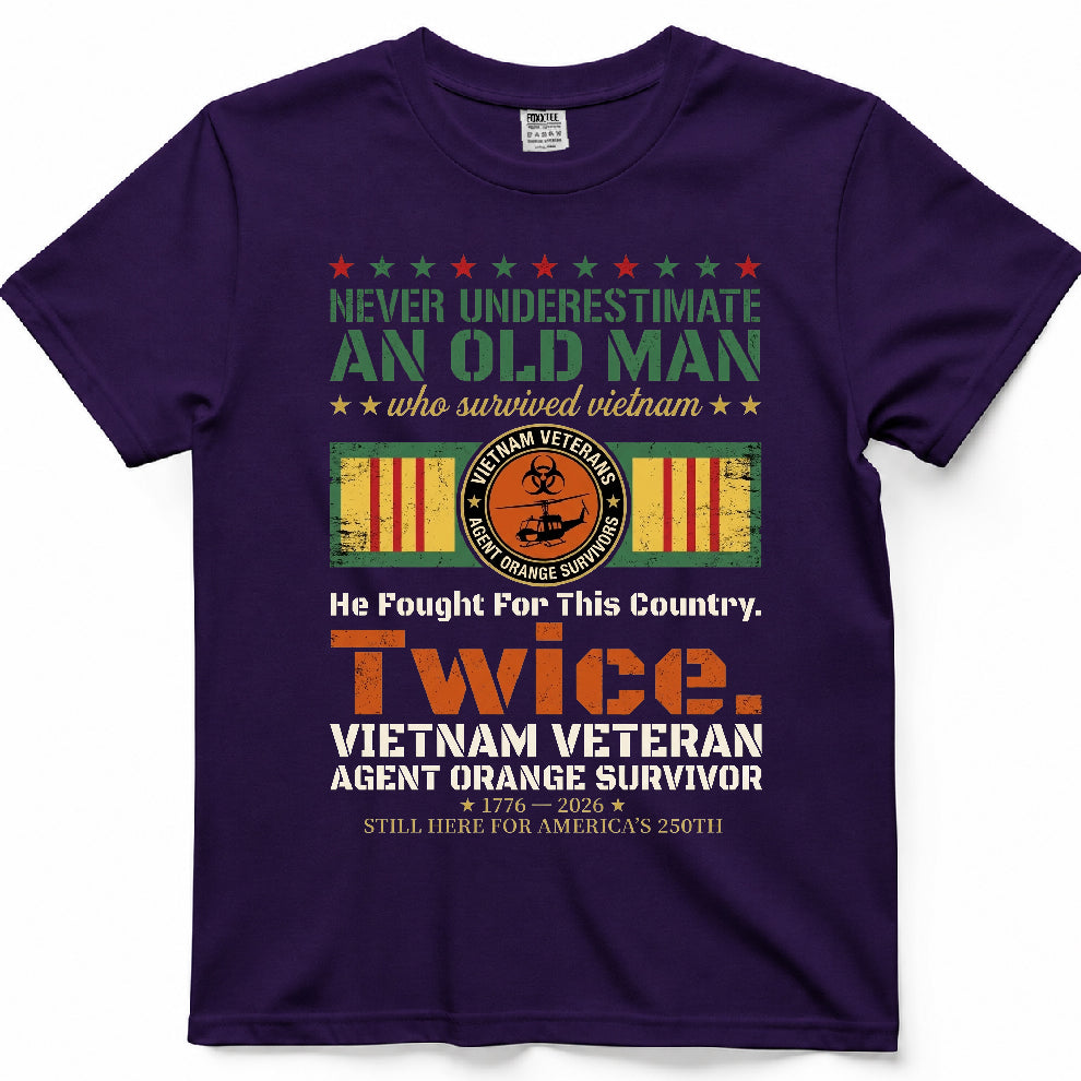 Never Underestimate An Old Man Vietnam Tee – view 7