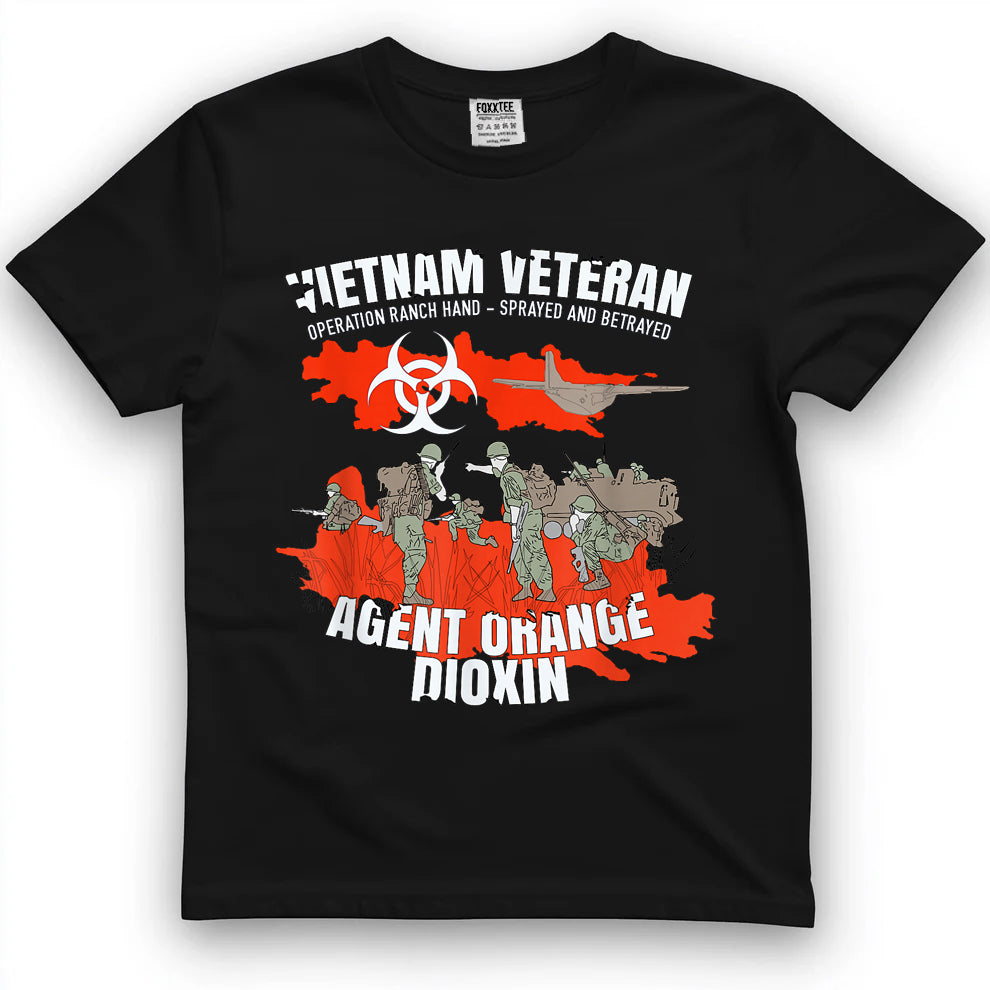 Vietnam Veteran Agent Orange Sprayed And Betrayed Tee by OLDMANVET