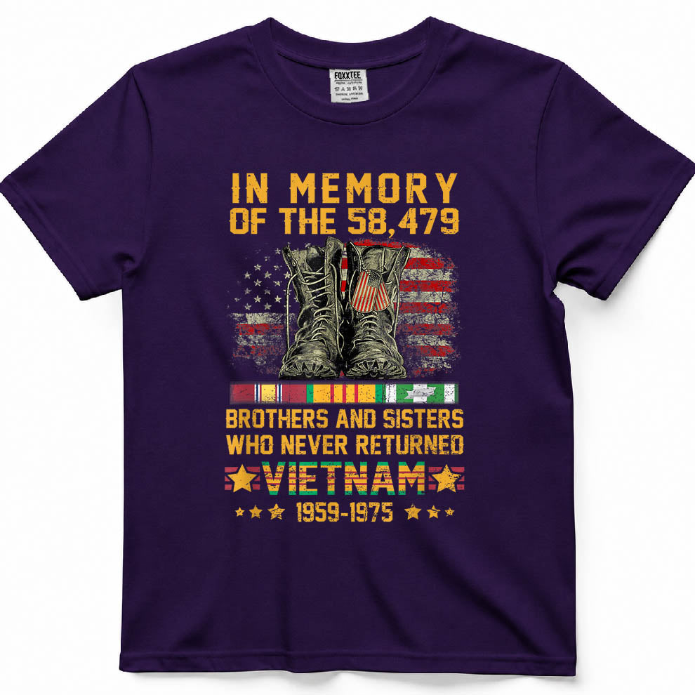 In Memory Of The 58,479 Brothers And Sisters Vietnam Tee – view 7