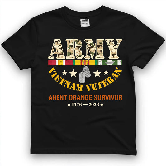 Army Vietnam Veteran Agent Orange Survivor Tee by OLDMANVET