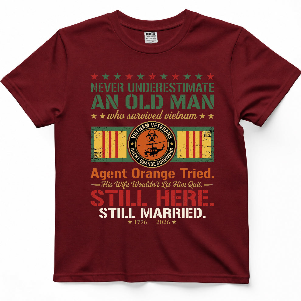 Never Underestimate An Old Man Who Survived Vietnam Tee – view 6