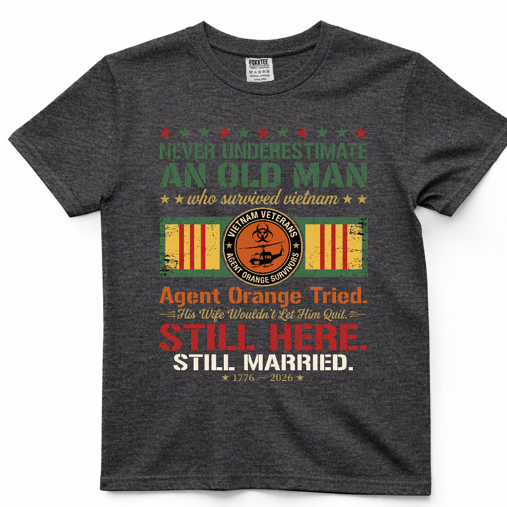 Never Underestimate An Old Man Who Survived Vietnam Tee – view 4