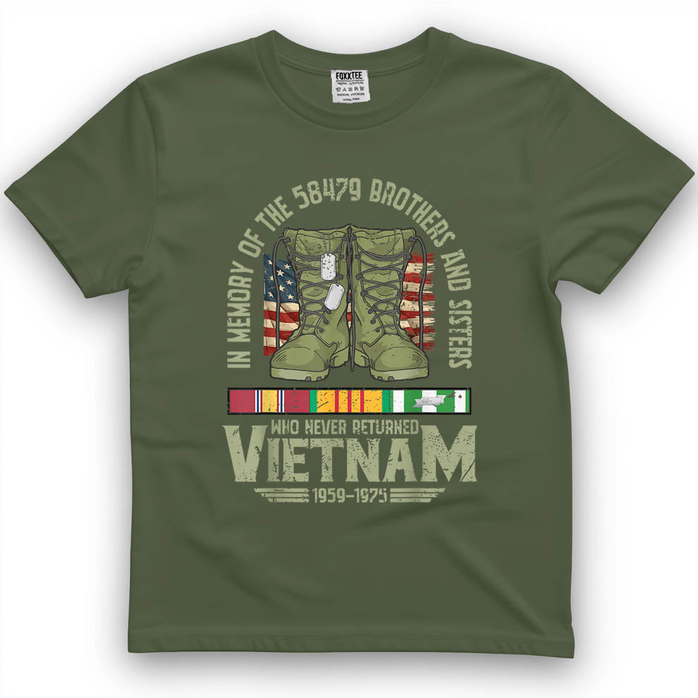 In Memory Of The 58,479 Vietnam Veterans US Flag Tee – view 2