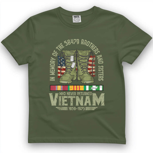 In Memory Of The 58,479 Vietnam Veterans US Flag Tee – view 2
