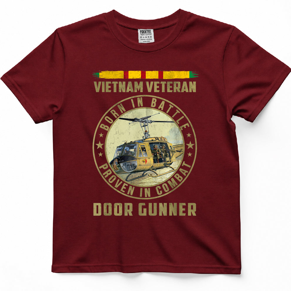 Born In Battle, Proven In Combat Door Gunner Vietnam Vet Tee – view 6