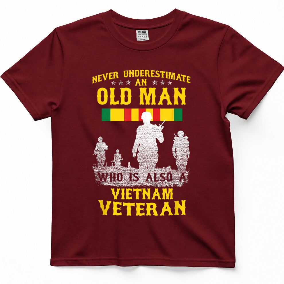 Never Underestimate An Old Man, Vietnam Veteran Tee – view 6
