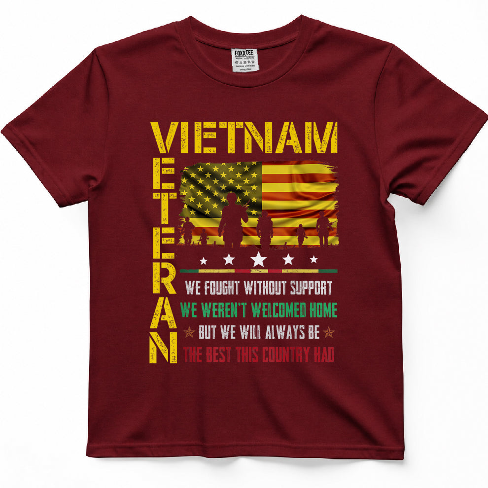 Vietnam Veteran, We Fought Without Support Tee – view 6
