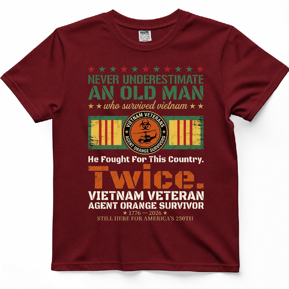 Never Underestimate An Old Man Vietnam Tee – view 6