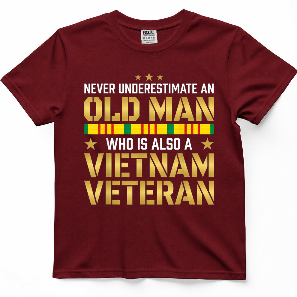 Never Underestimate An Old Man Vietnam Veteran Classic Tee – view 6