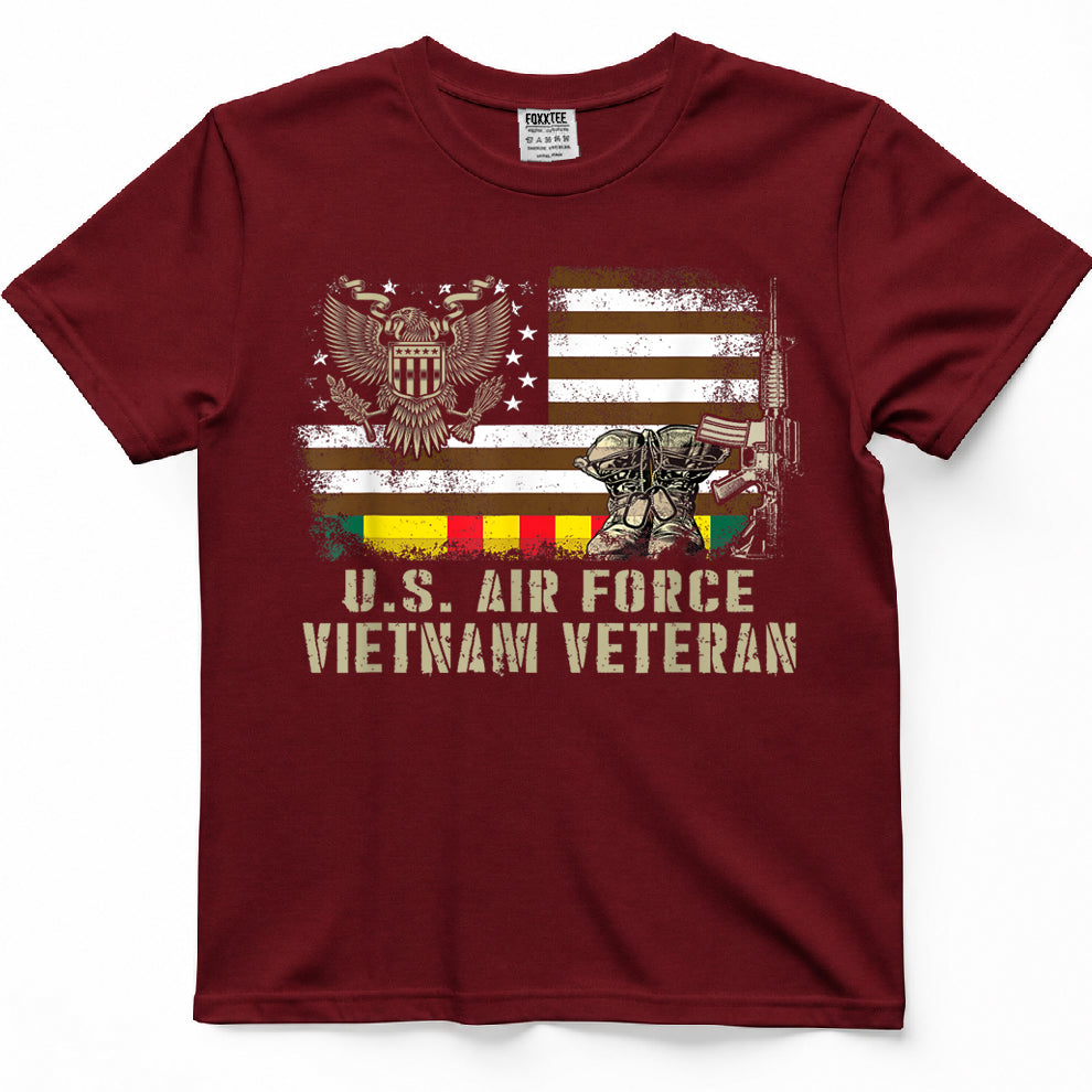 Vintage American Flag Proud Air Force Vietnam Veteran Tee – view 6