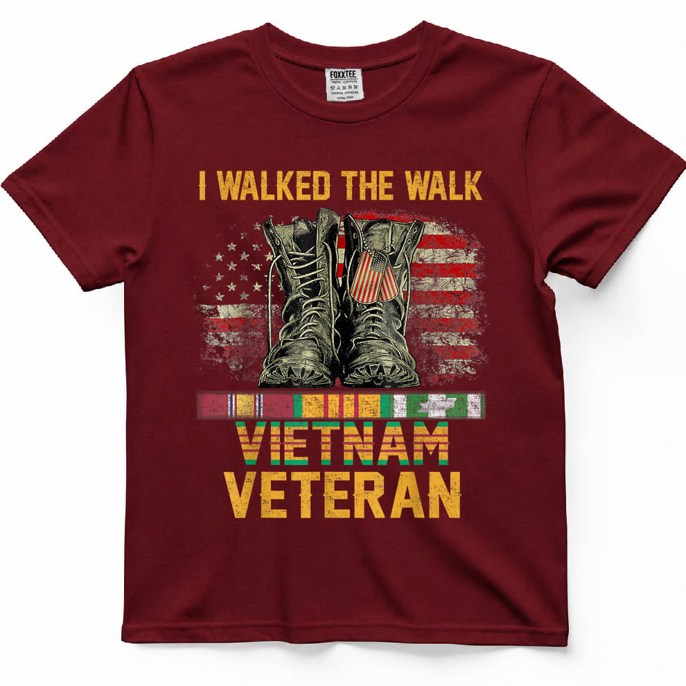 I Walked The Walk Vietnam Veteran American Flag Tee – view 6