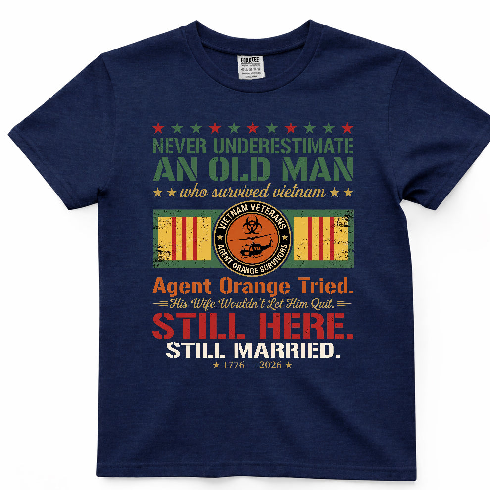 Never Underestimate An Old Man Who Survived Vietnam Tee – view 3