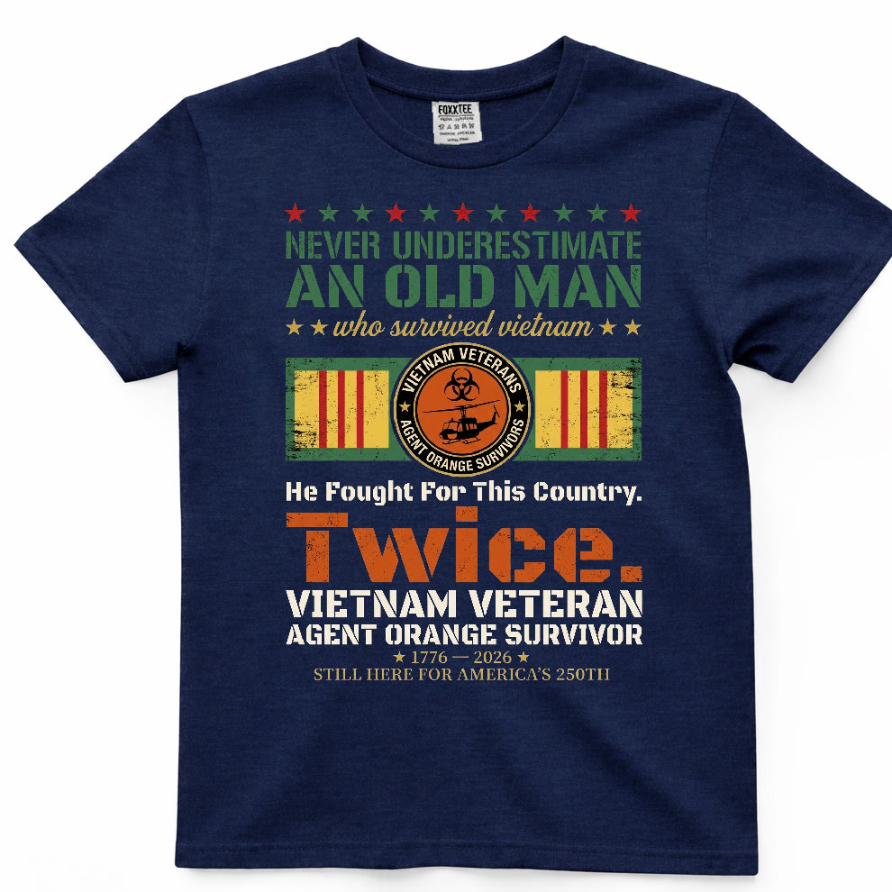 Never Underestimate An Old Man Vietnam Tee – view 3