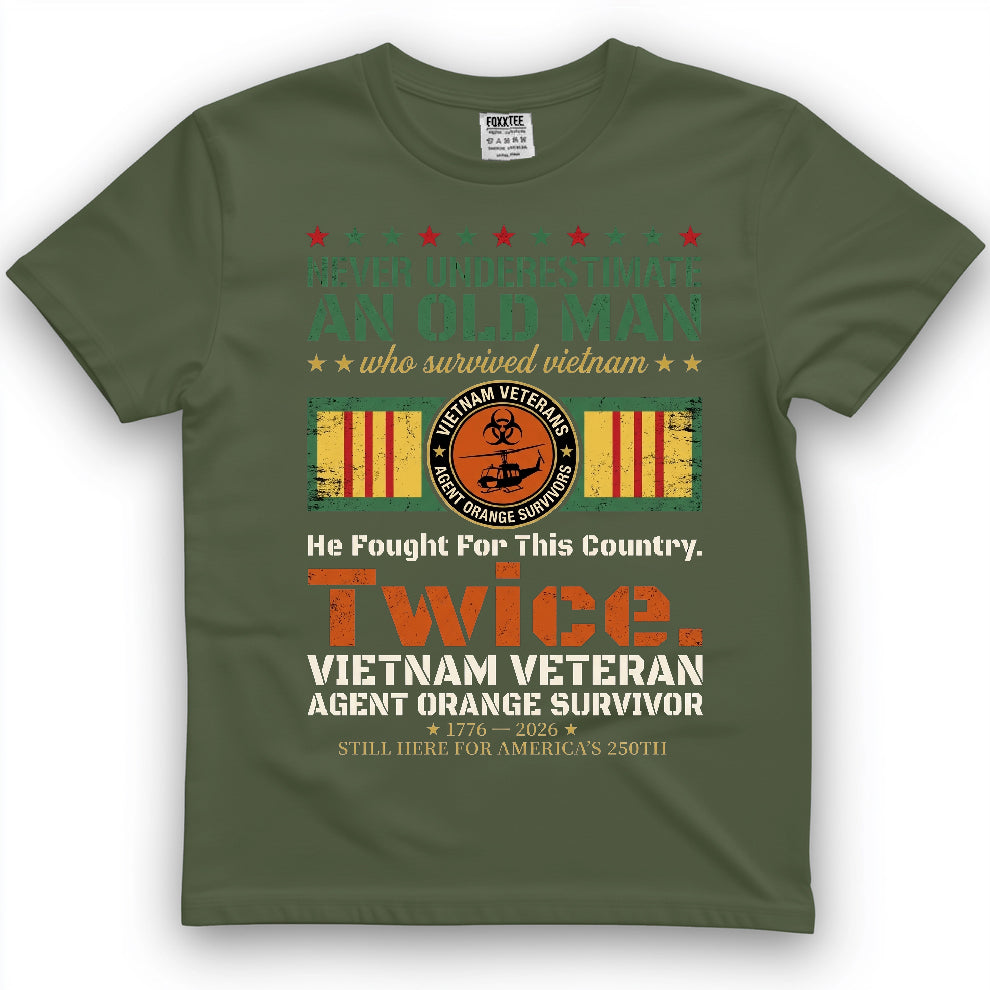 Never Underestimate An Old Man Vietnam Tee – view 2