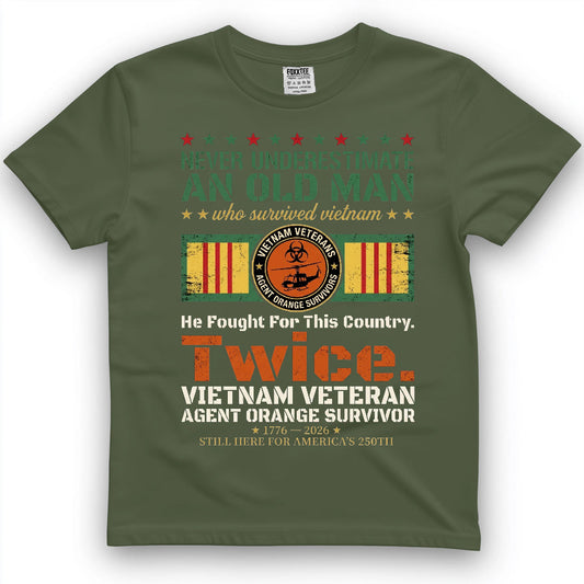 Never Underestimate An Old Man Vietnam Tee – view 2