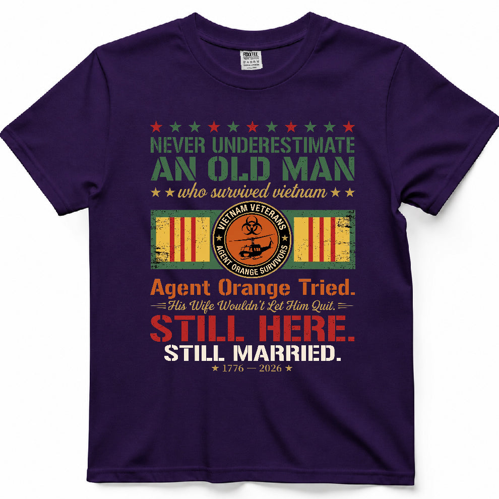 Never Underestimate An Old Man Who Survived Vietnam Tee – view 7
