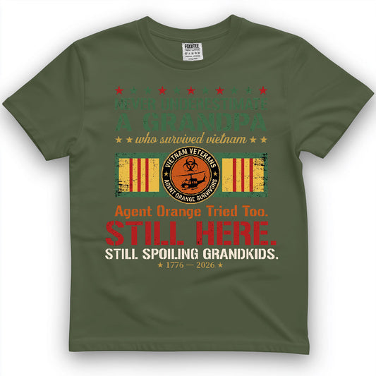 Never Underestimate A Grandpa Who Survived Vietnam Tee – view 2