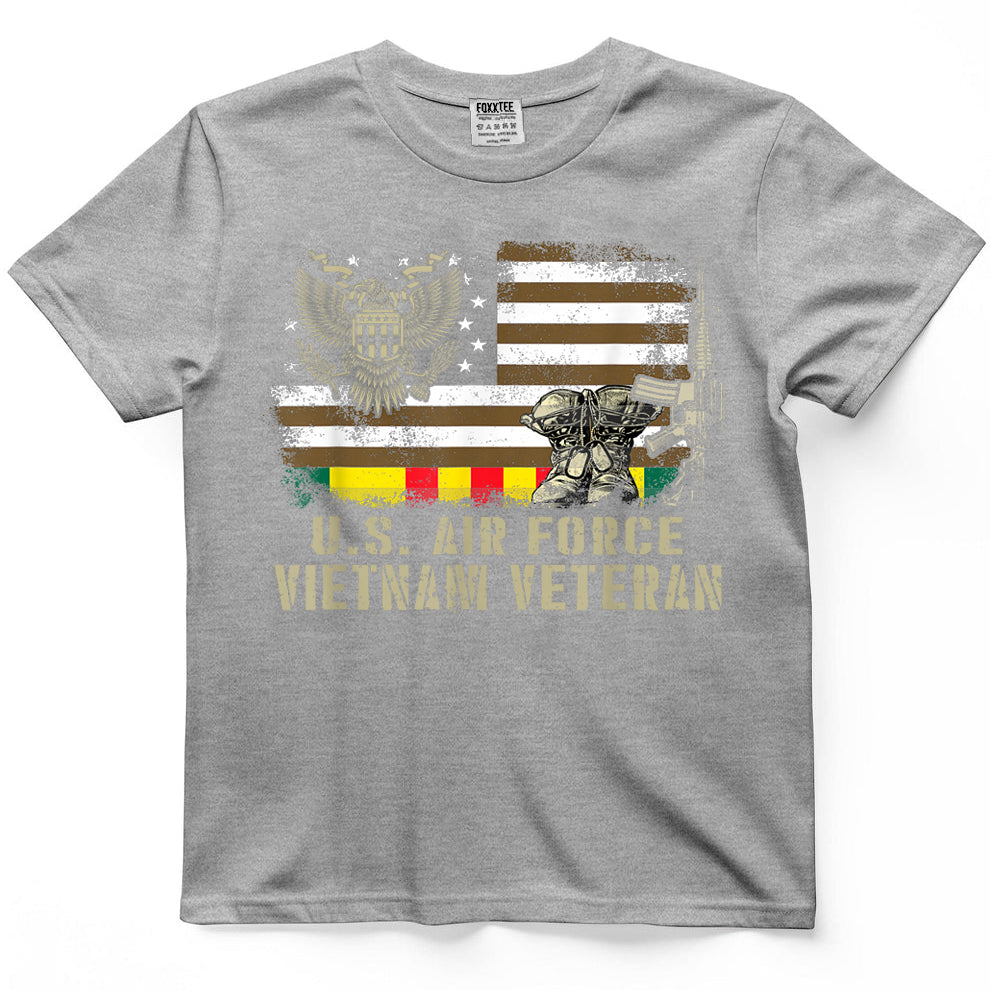 Vintage American Flag Proud Air Force Vietnam Veteran Tee – view 5