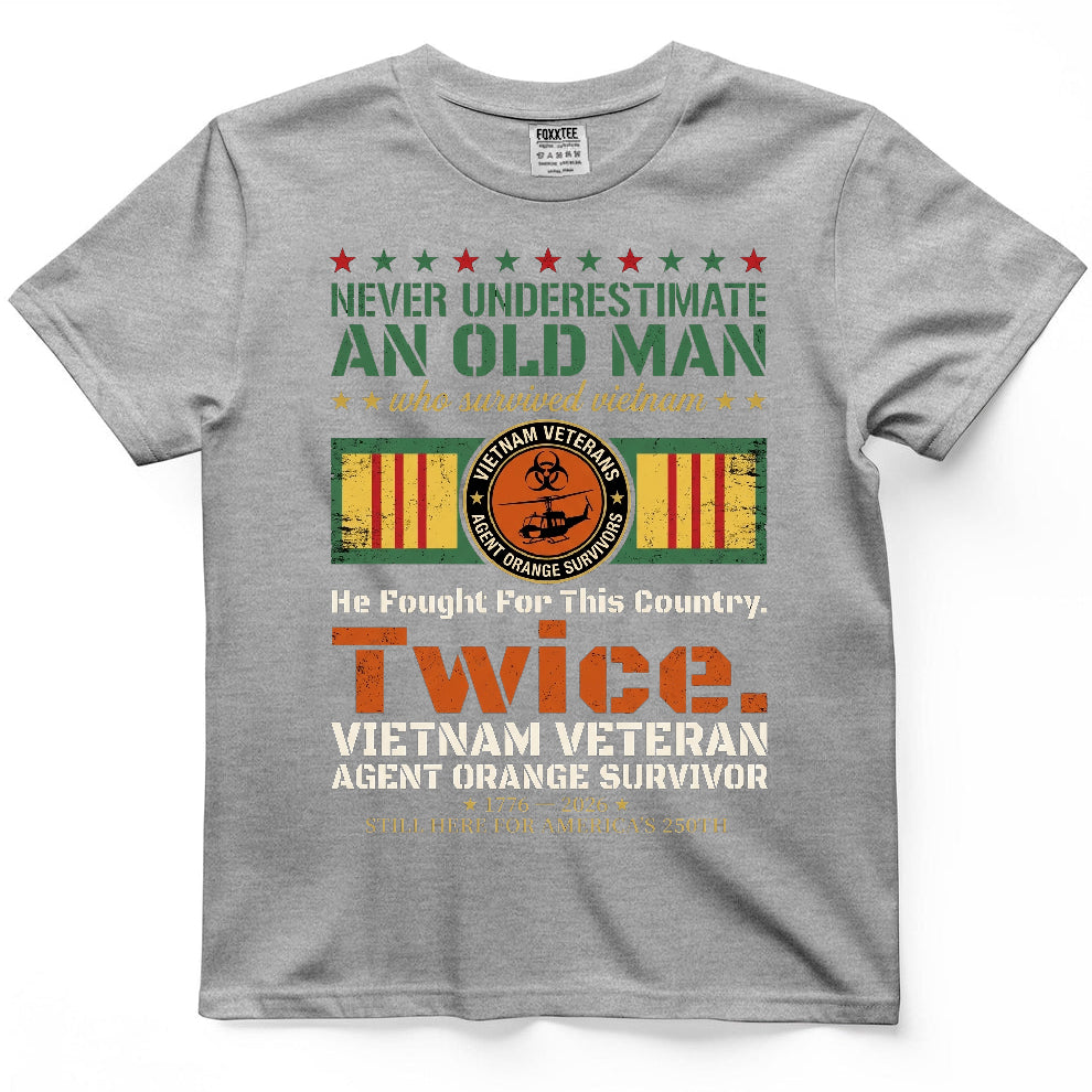 Never Underestimate An Old Man Vietnam Tee – view 5