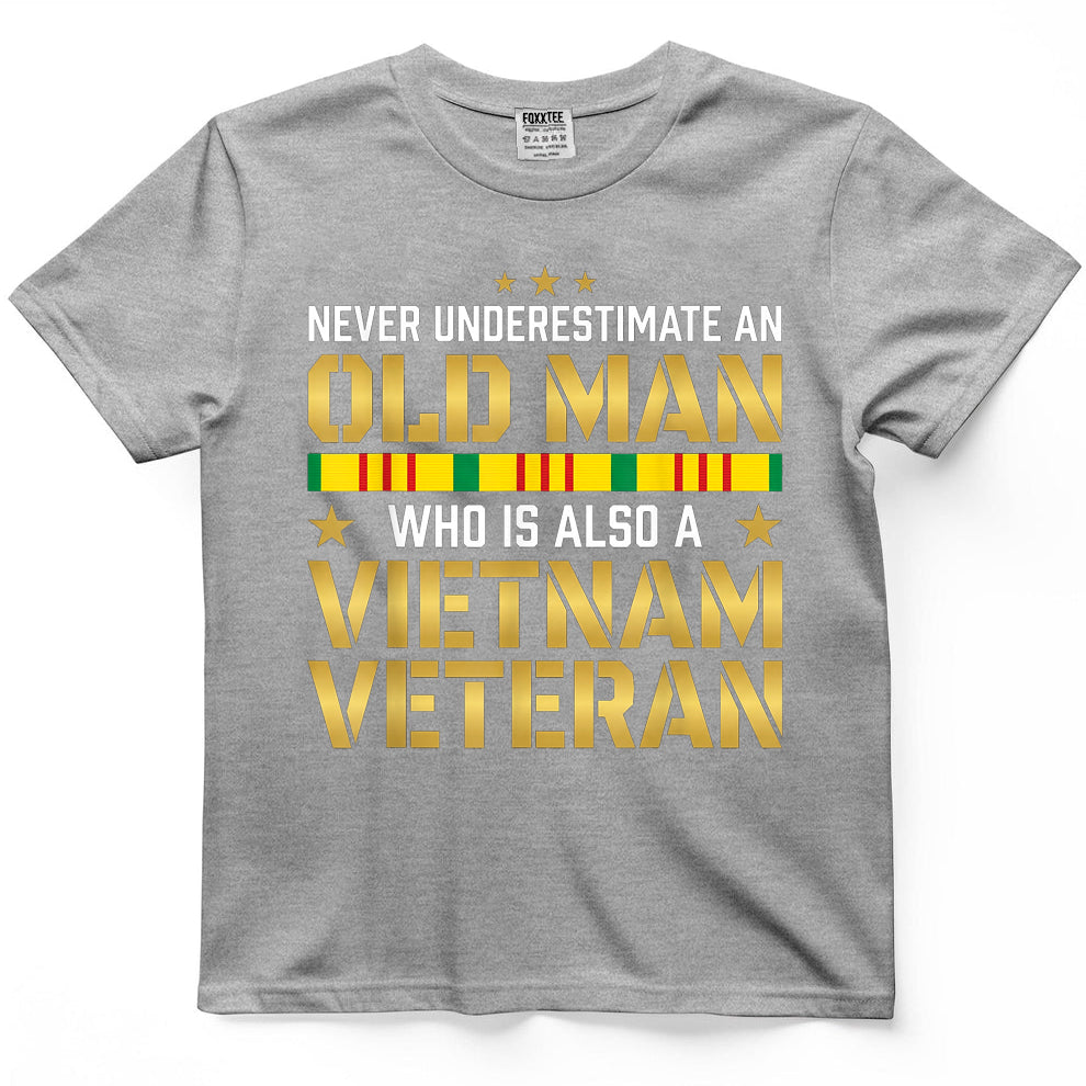 Never Underestimate An Old Man Vietnam Veteran Classic Tee – view 5