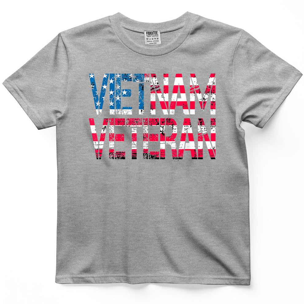 Vietnam Veteran Vintage US Flag Veterans Day Tee – view 5