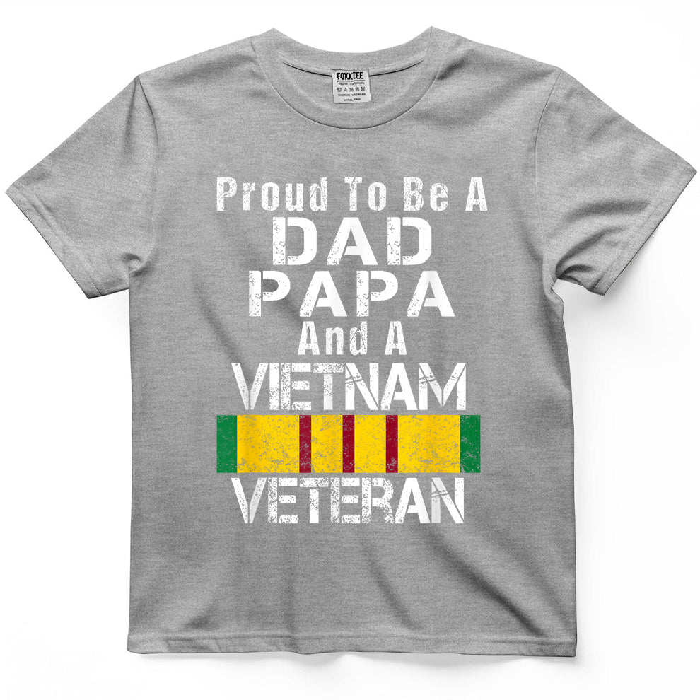 Proud Dad, Papa, Vietnam Veteran Vintage Tee – view 5