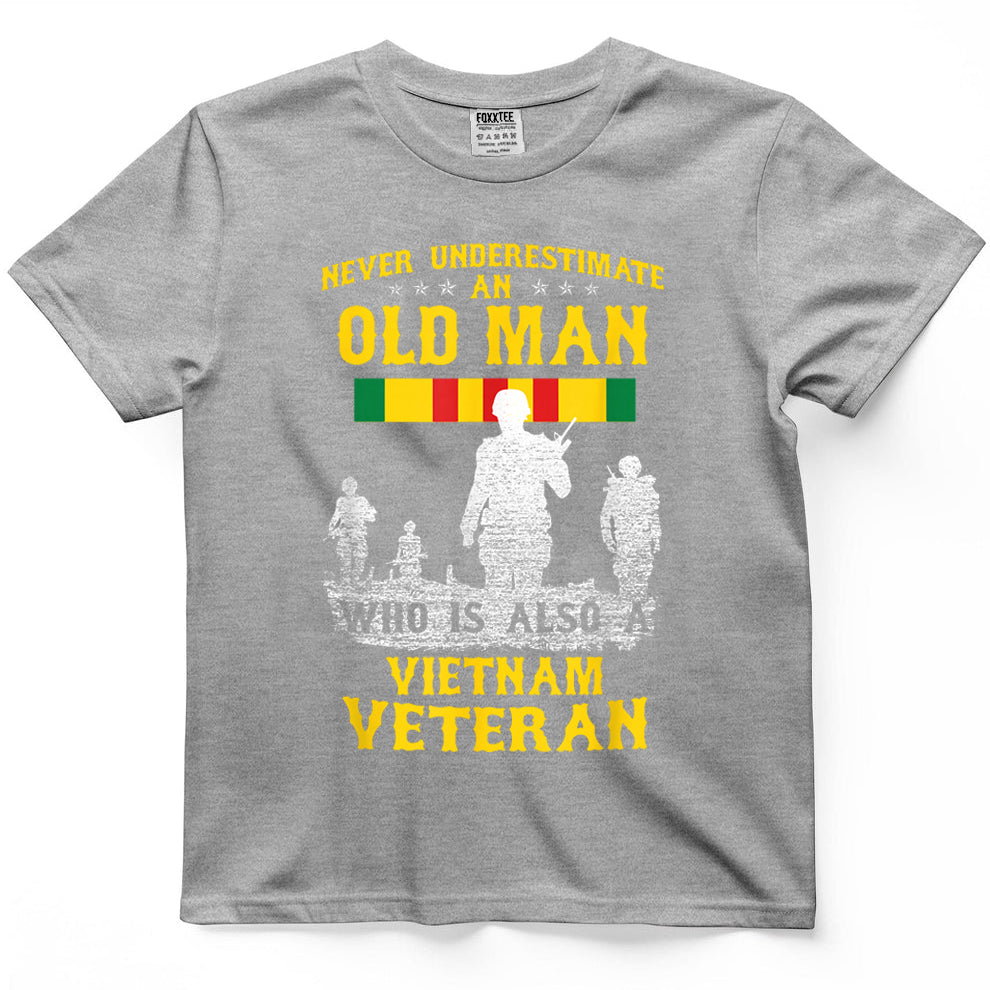 Never Underestimate An Old Man, Vietnam Veteran Tee – view 5