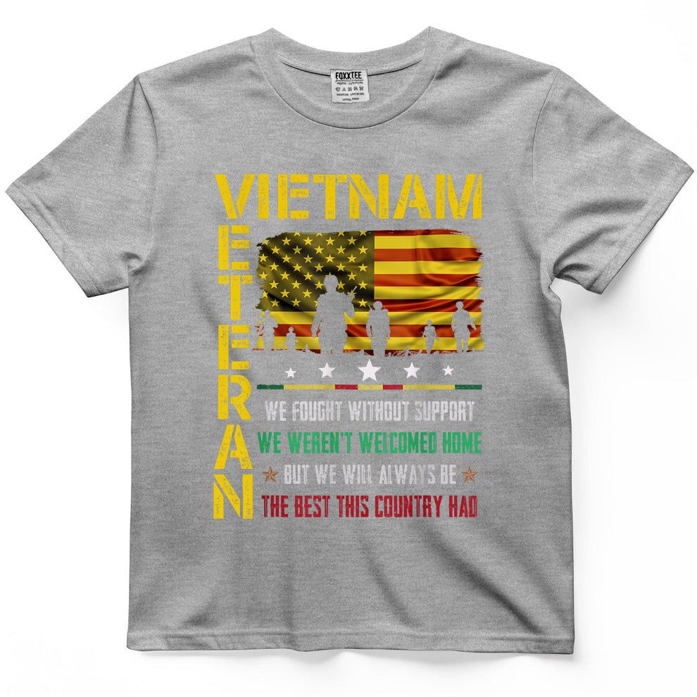Vietnam Veteran, We Fought Without Support Tee – view 5