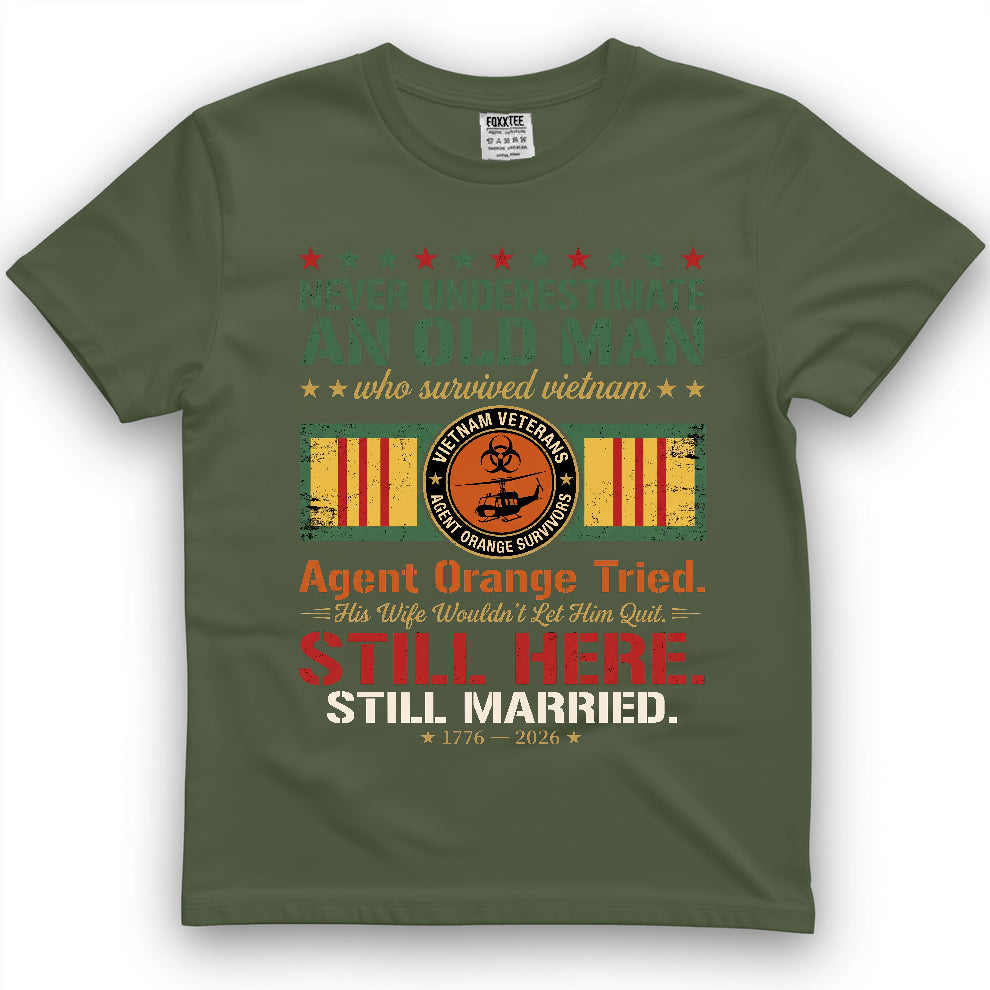 Never Underestimate An Old Man Who Survived Vietnam Tee – view 2