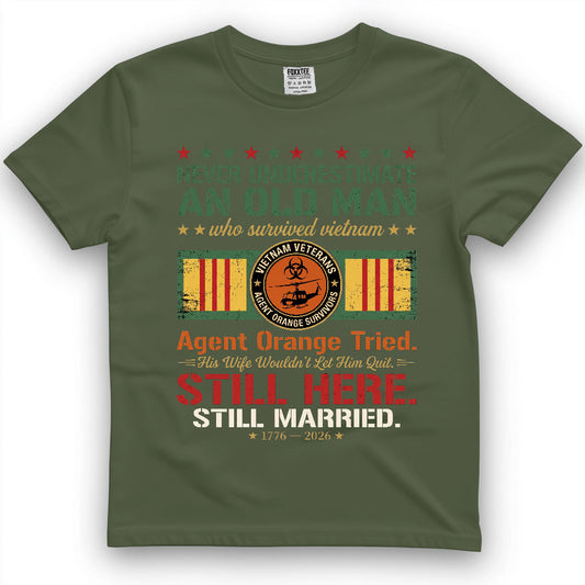 Never Underestimate An Old Man Who Survived Vietnam Tee – view 2